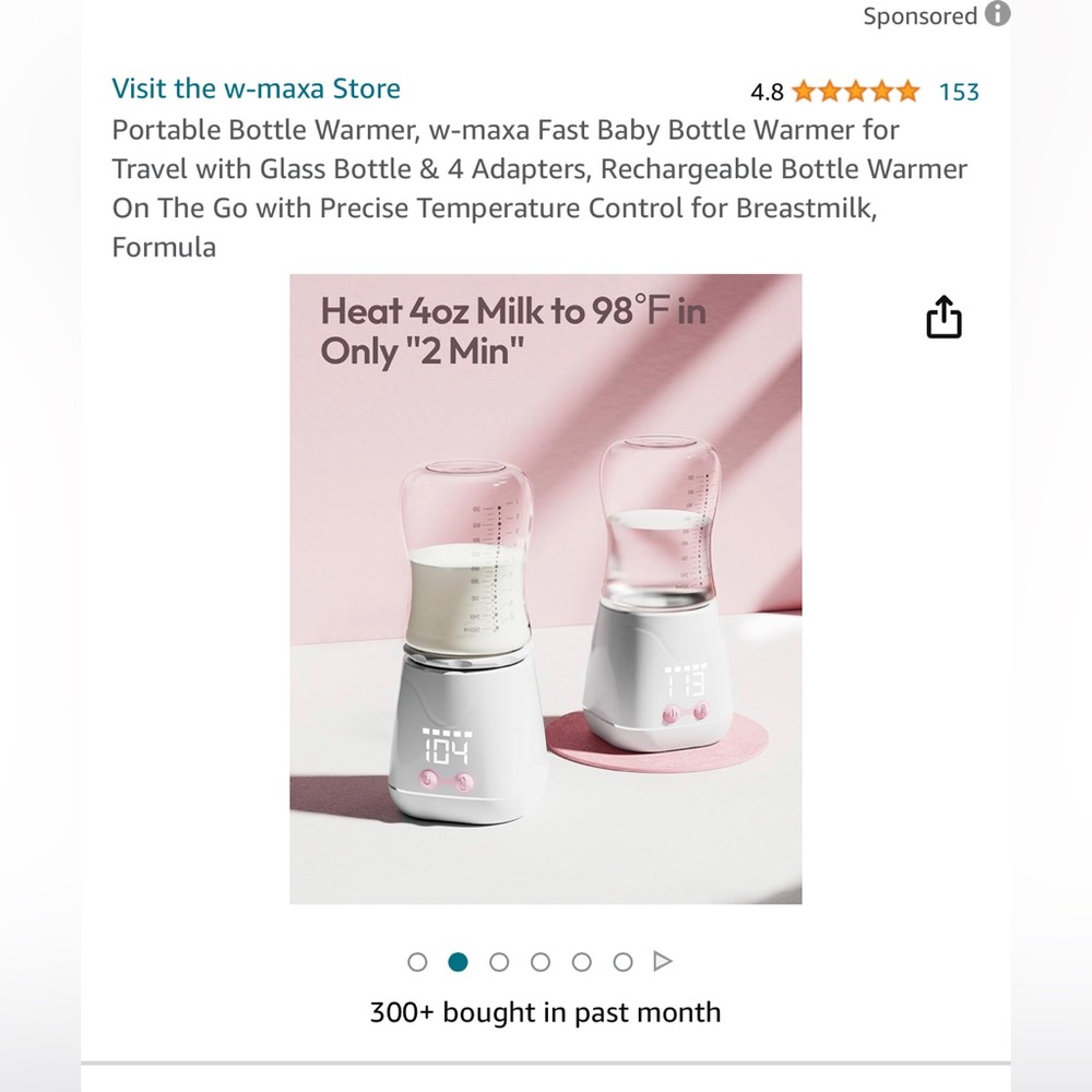 Brand new Portable baby bottle warmer by w-maxa in original box